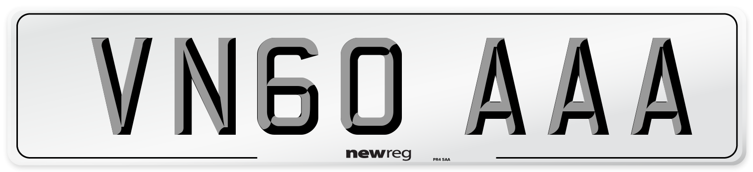 VN60 AAA Number Plate from New Reg